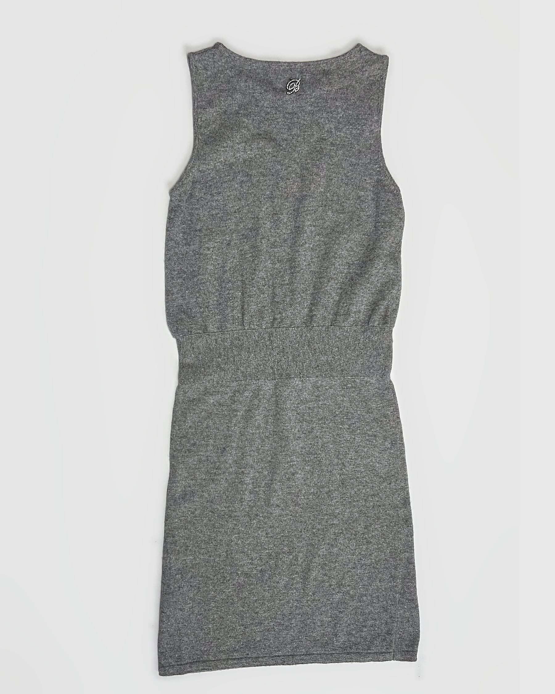 Blumarine knit mini dress with cinched crystal waistline - S