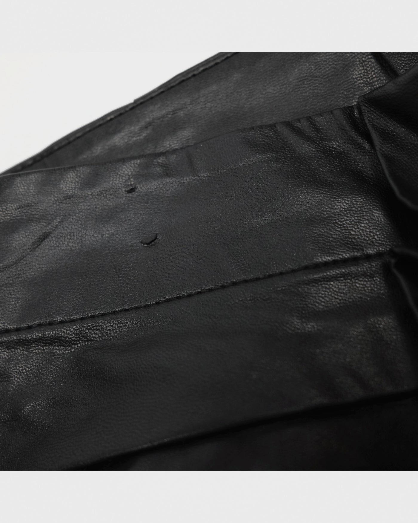 00's Isabel Marant Faux Leather Pencil Skirt with Ruffle Detail in Black - XS