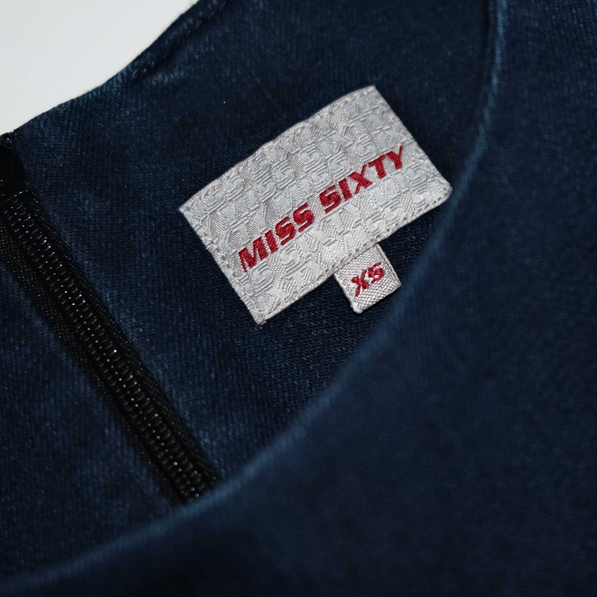 00's Miss Sixty Denim Peplum Bodice Top with Pocket Detail - XS 