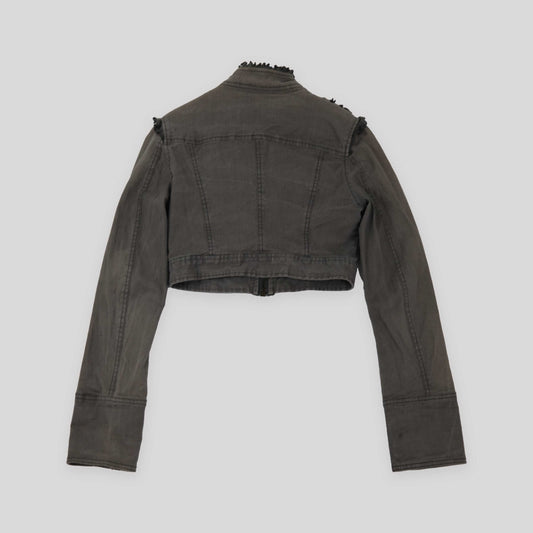 morgan cropped jacket with ruffles 