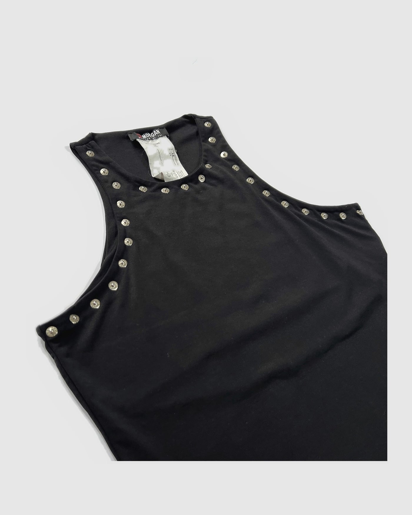 00's Morgan De Toi Tank Top with Studded Neckline in Black - M