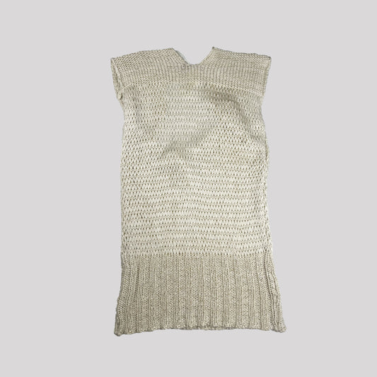 00's Morgan De Toi Sleeveless Knit Top with Cowl Neck in Cream - S