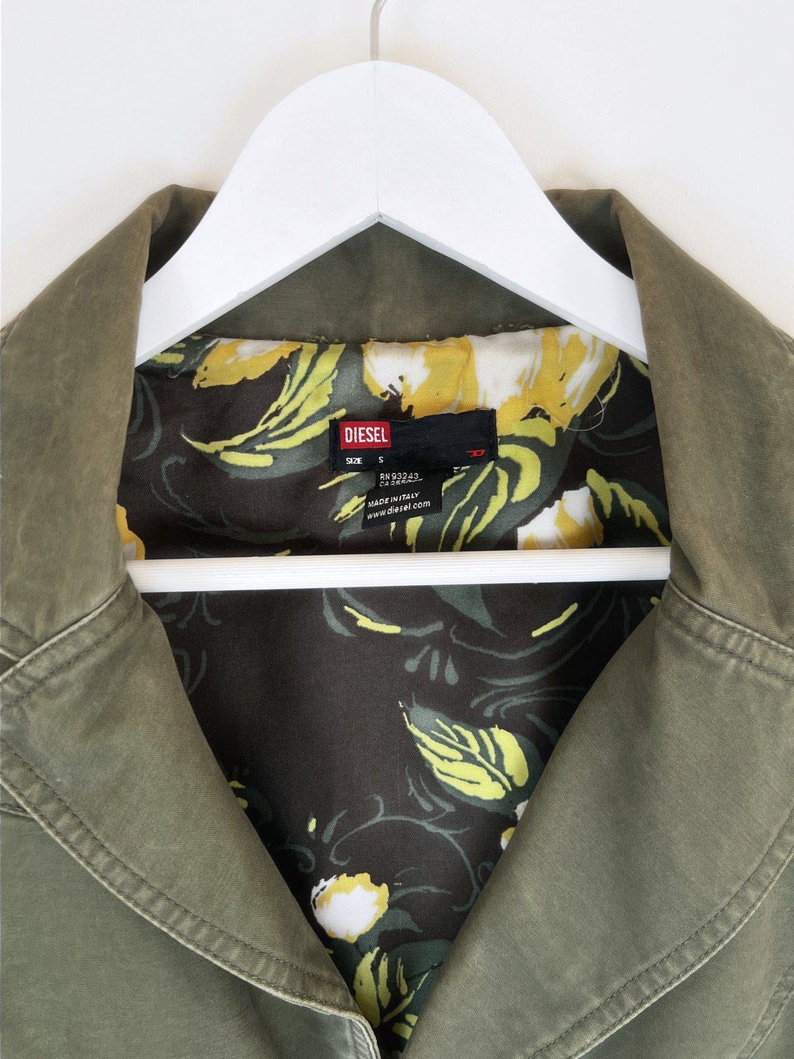 00's Diesel Cropped Military Jacket in Khaki - S