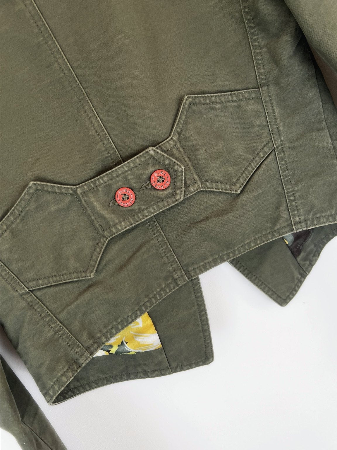 00's Diesel Cropped Military Jacket in Khaki - S