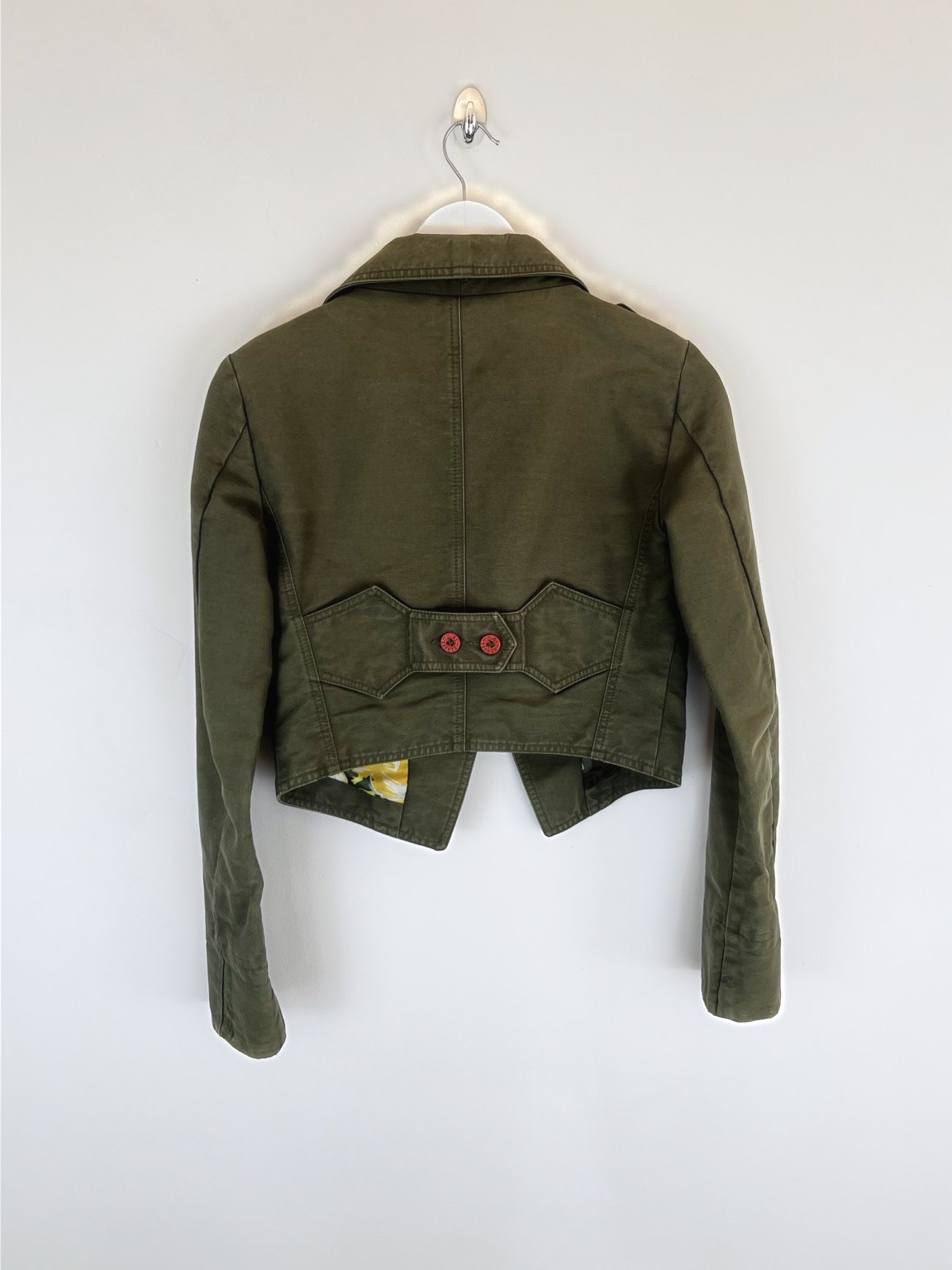 00's Diesel Cropped Military Jacket in Khaki - S