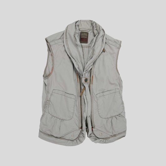 00's Marithé + François Girbaud utility waistcoat with Hidden Pocket Compartment - S 