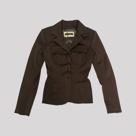 00's Plein Sud Blazer Jacket in Chocolate Brown