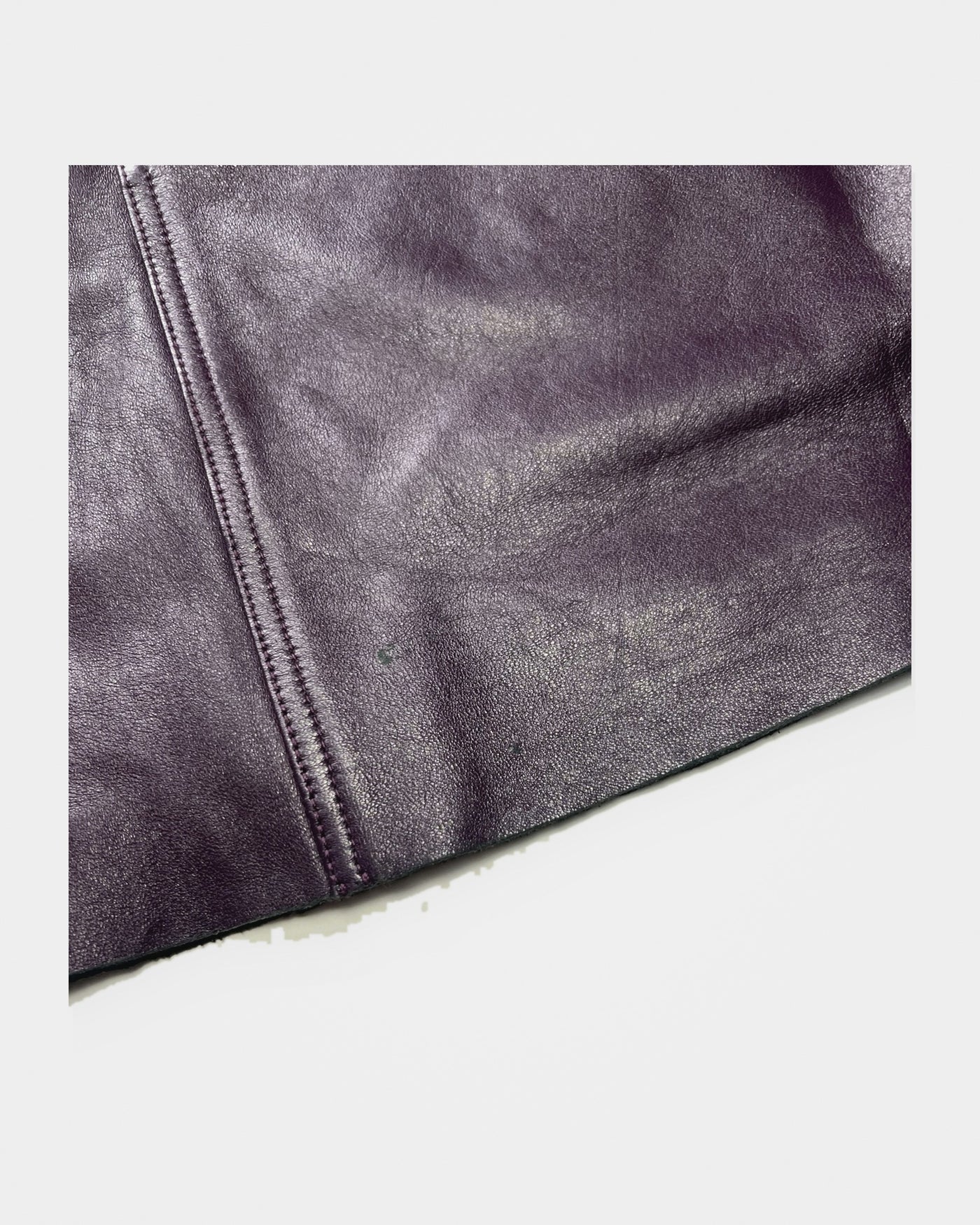 00's Plein Sud Leather Midi Skirt in Plum - XS
