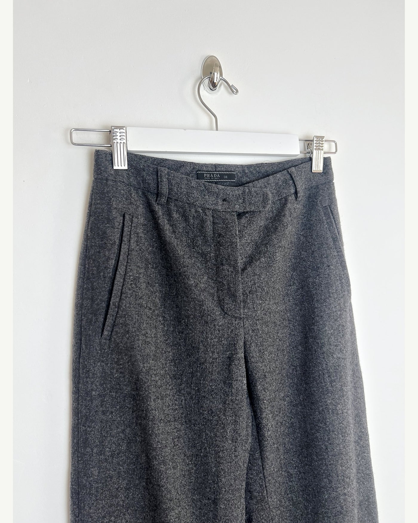90's Prada Cigarrete Trousers with Velcro Leg Hem - W24"