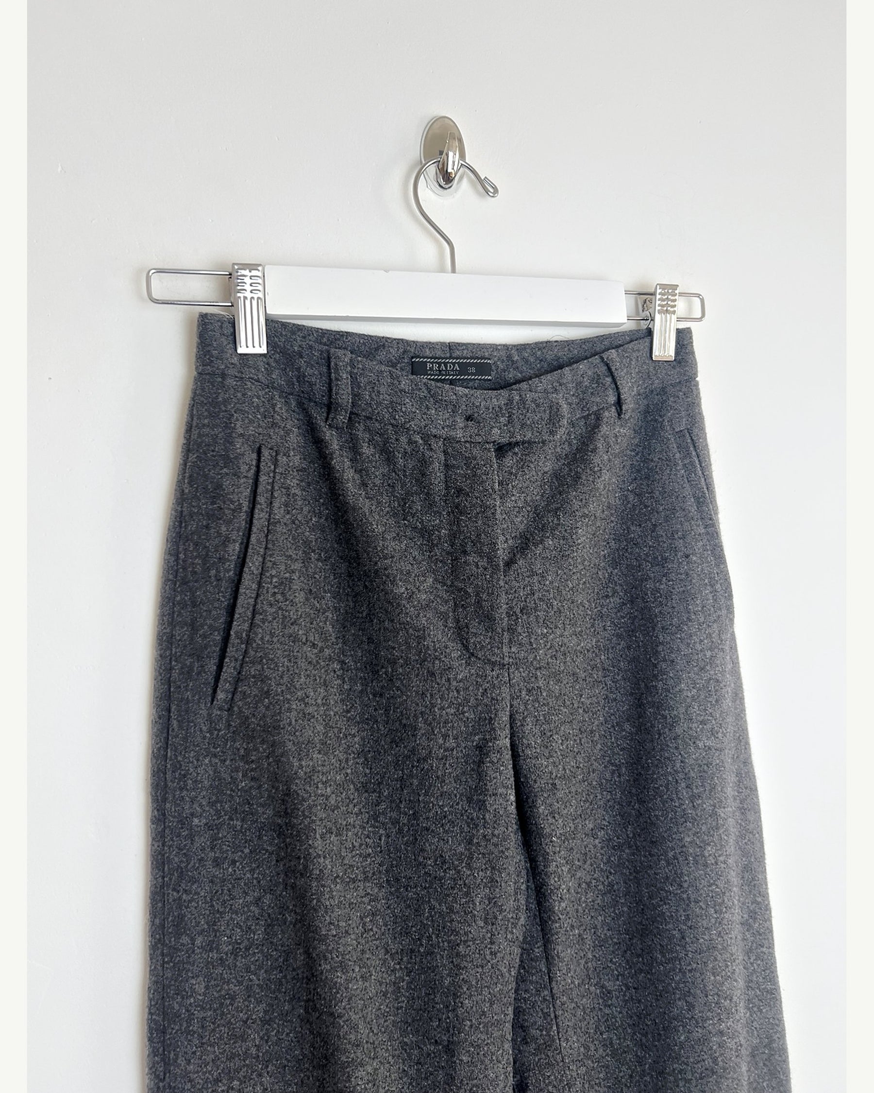 90's Prada Cigarrete Trousers with Velcro Leg Hem - W24"