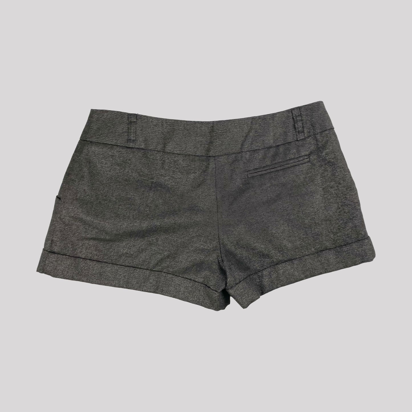 00's Metallic Lowrise Tailored Shorts in Silver - W31"