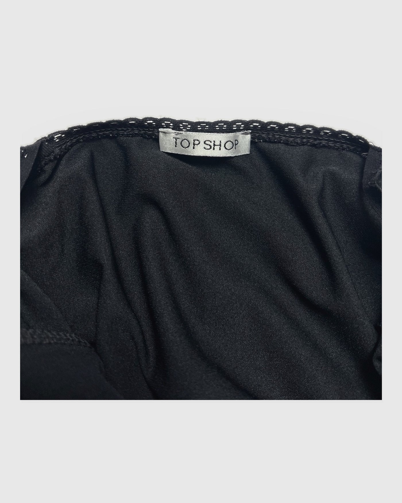 90's Topshop Cami Slip Dress with Mesh Layer in Black - XS