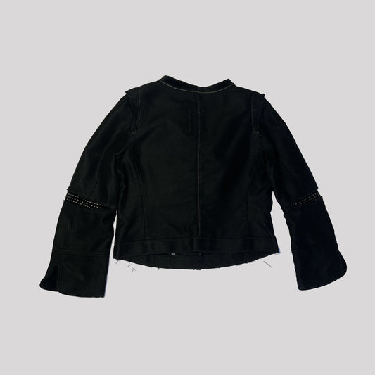 00's Marithé + François Girbaud Crop Jacket in Black Brushed Cotton - XS