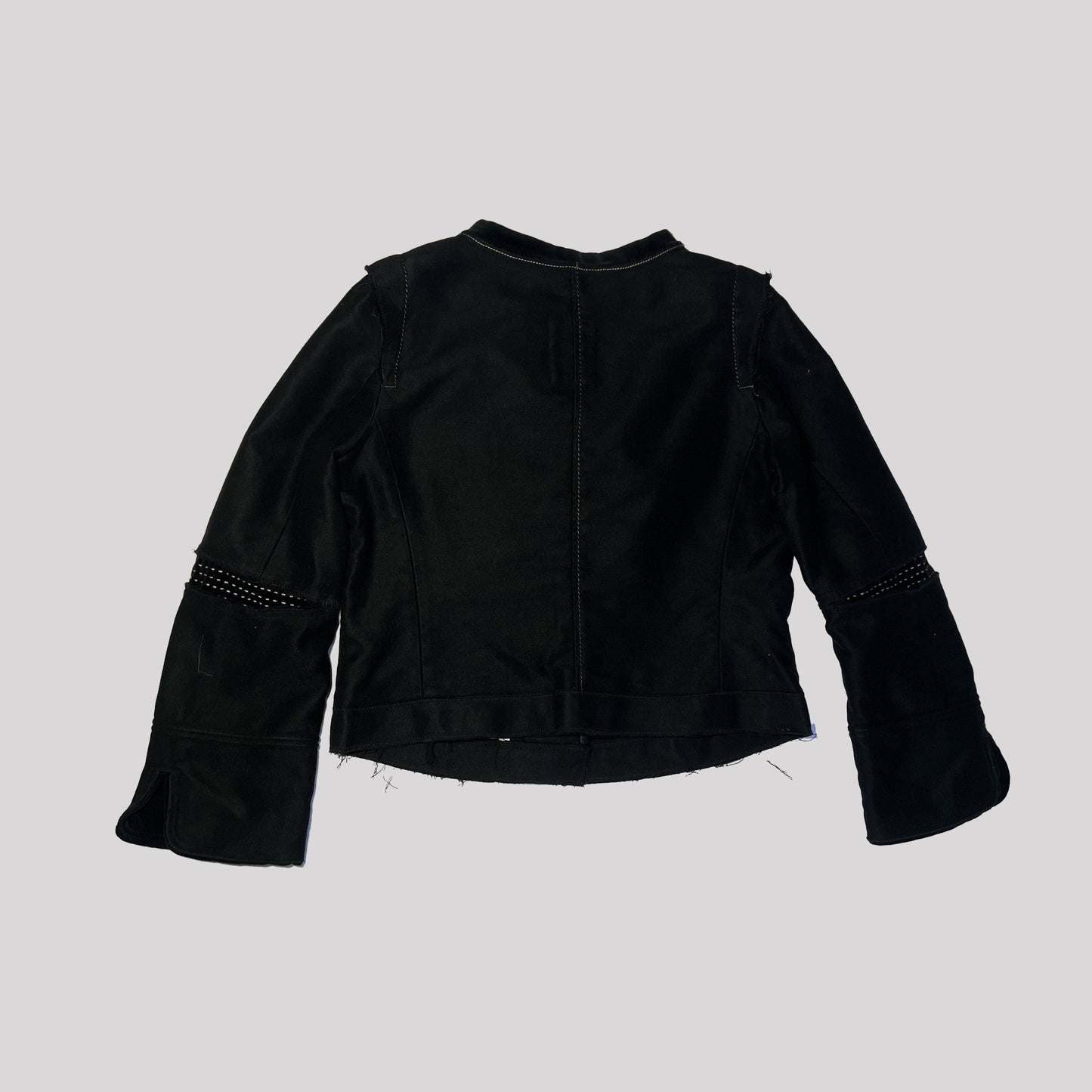 00's Marithé + François Girbaud Crop Jacket in Black Brushed Cotton - XS
