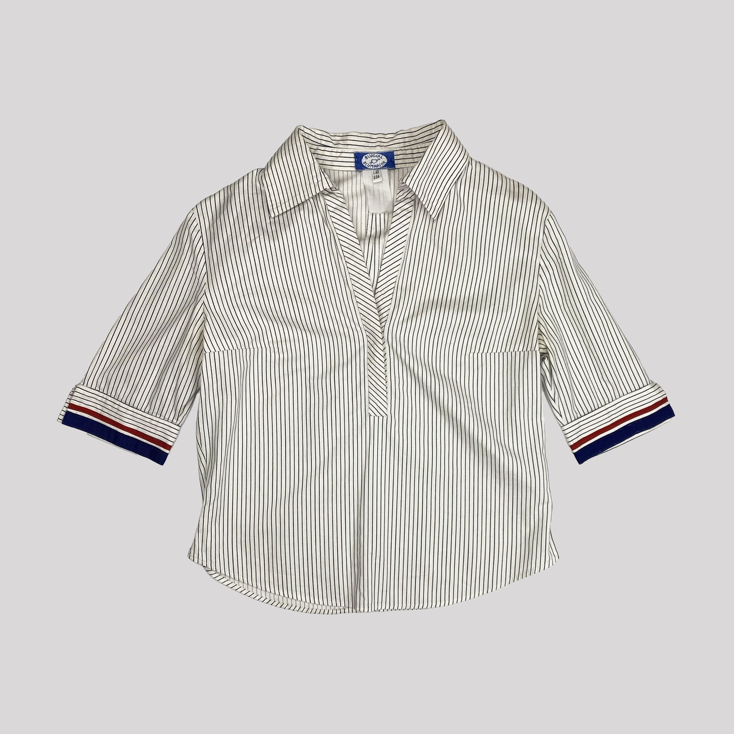 00's Blugirl Blumarine Shirt in Navy Pinstripe - M