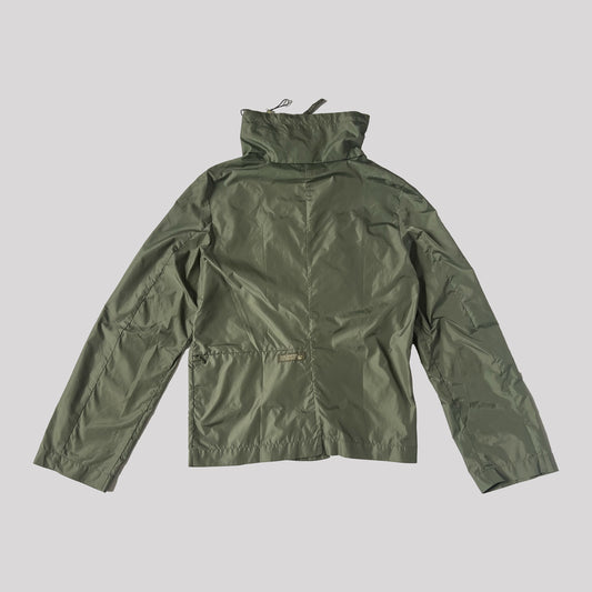 00's Diesel Nylon Jacket with Funnel Neck in Khaki - S