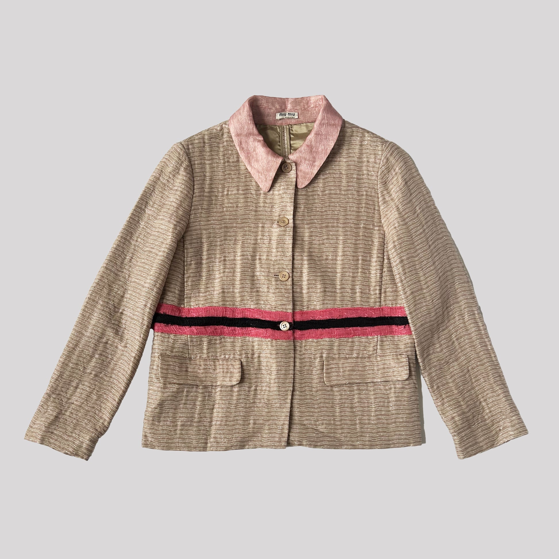 FW 2007 Miu Miu Runway Silk Jacket in Pink  - M 