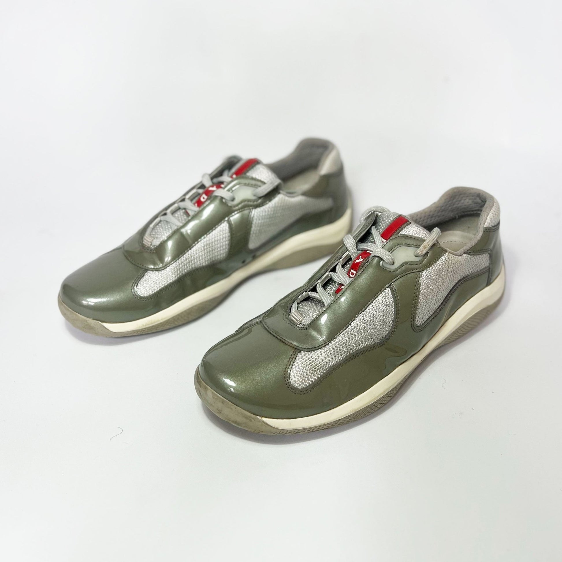 Sneakers Green Prada Patent Americas Cup Sneakers Prada Americas